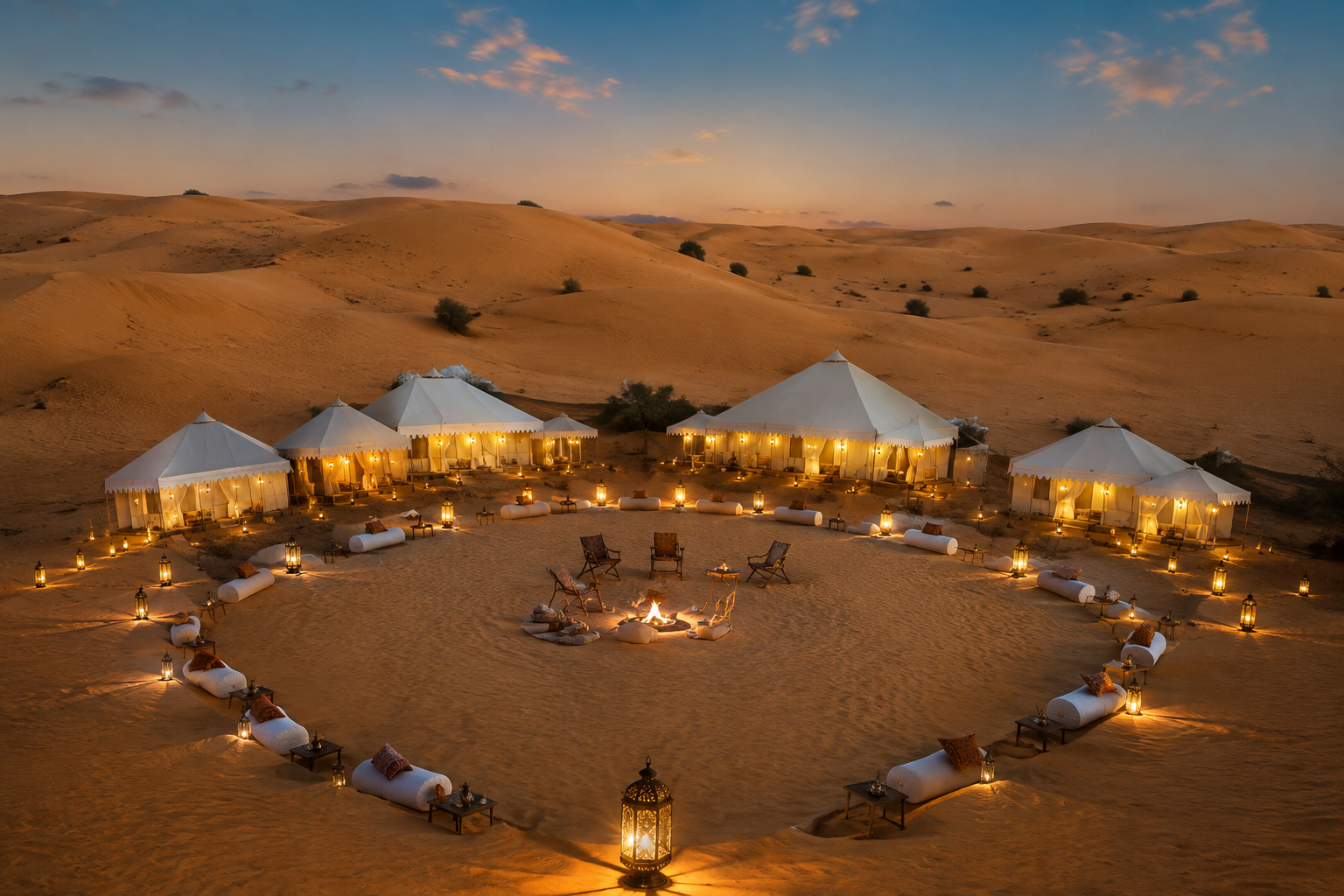 Sam Sand Dunes Aerial Camp View